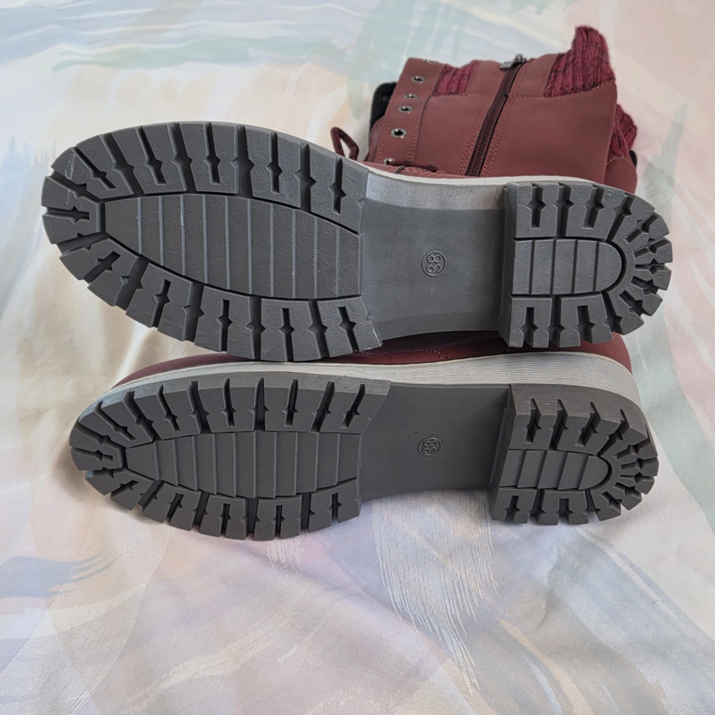 🆕Burgundy Red Winter High Boots - photo 5