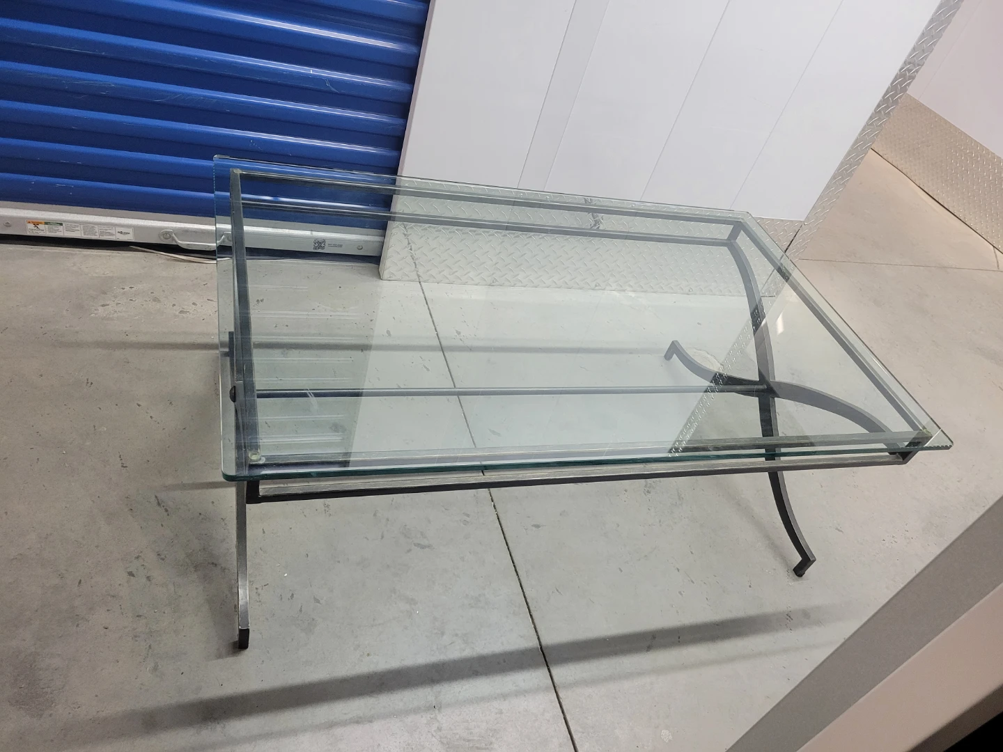 Glass Top Coffee Table with Metal Frame - photo 2