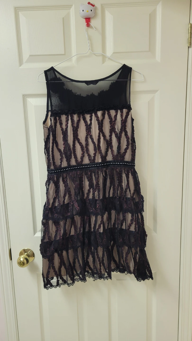 Women's Black Lace Tiered Dress - photo 2