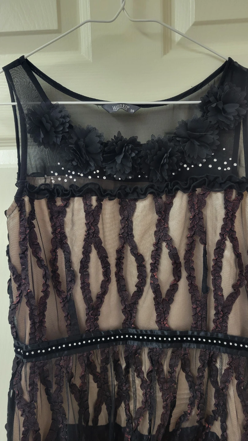 Women's Black Lace Tiered Dress - photo 3