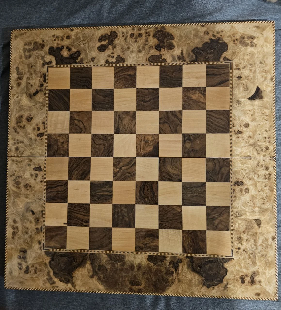 Wooden Chess and Backgammon Set with Carrying Case