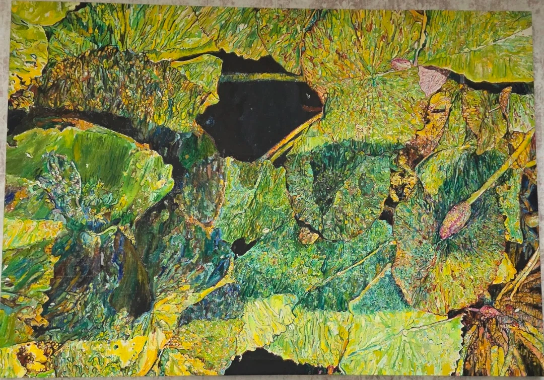 Abstract Lotus Pond Painting