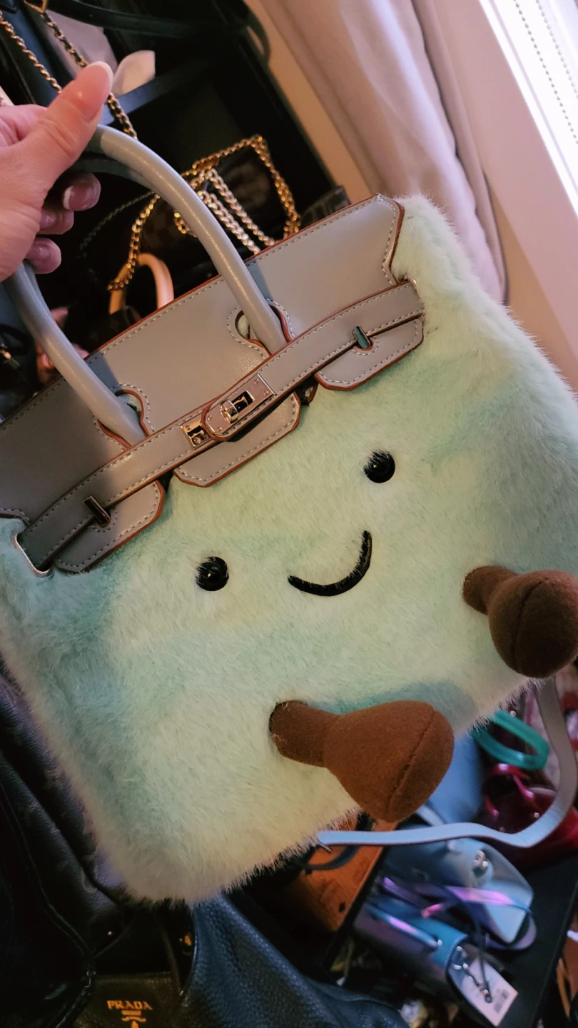 Light Blue Faux Fur Birkin