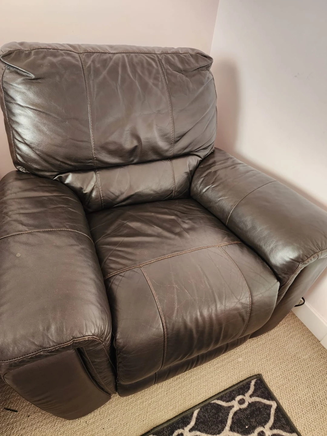 Brown Leather Recliner Chair - photo 2