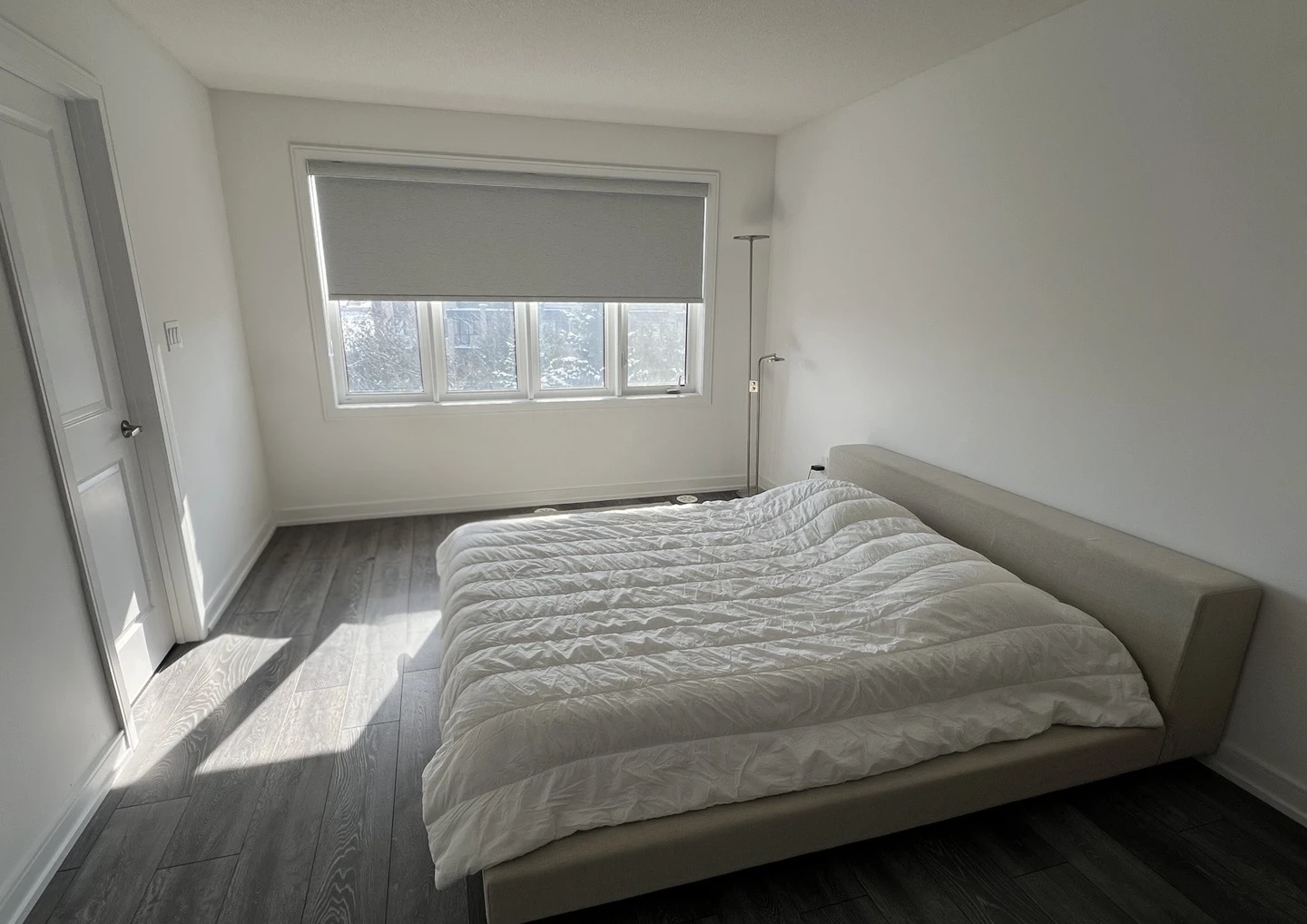Modern Fabric Platform Bed Frame + Ottoman (Korean Brand)