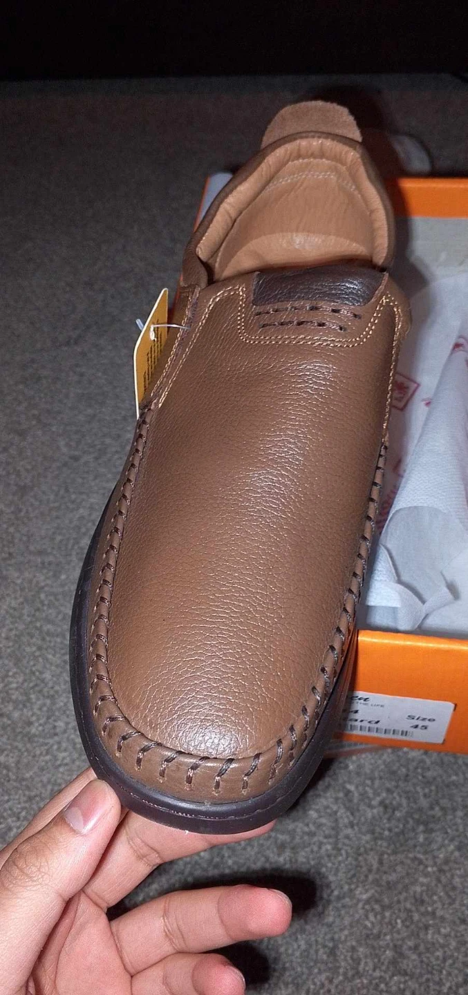 Brown Leather Slip-On Shoes - photo 4