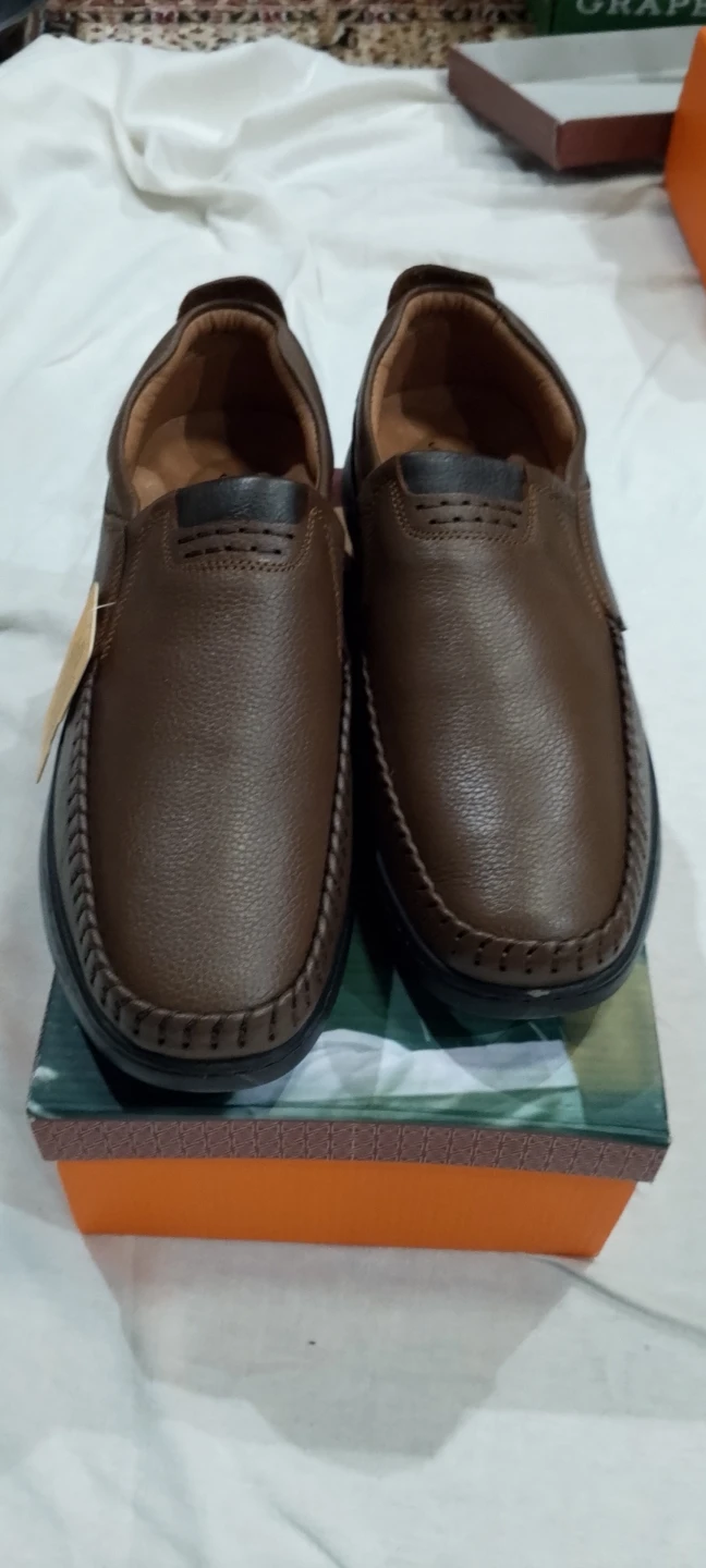 Brown Leather Slip-On Shoes - photo 5