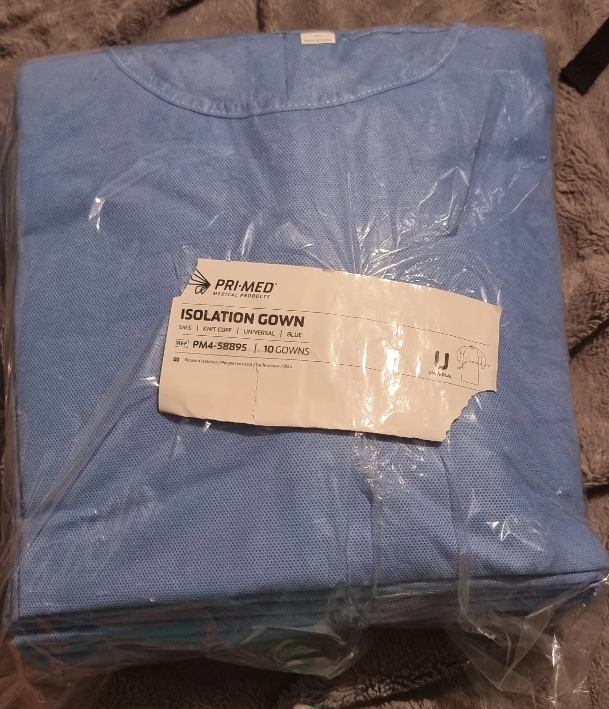 Pri-Med Isolation Gowns with Knit Cuff- Package of 10
