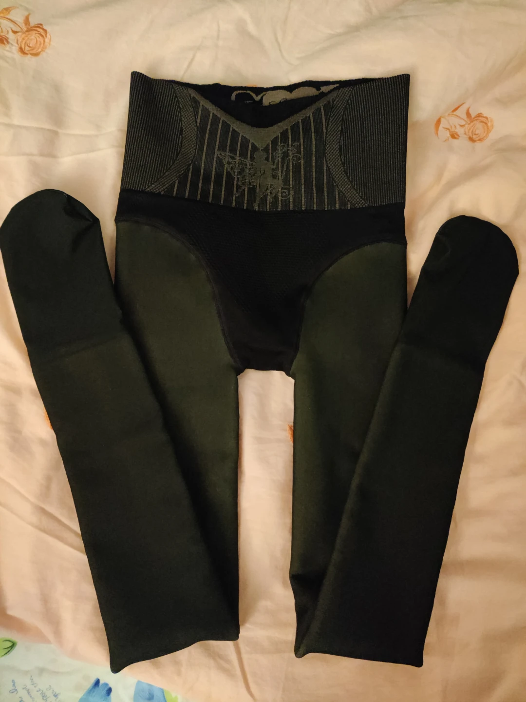 Sheer leg fleece tights