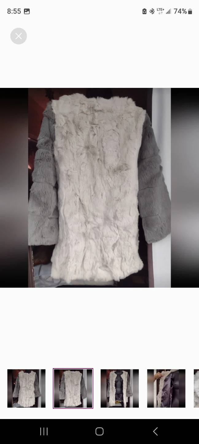 Fur Coat - Grey and Cream - photo 2