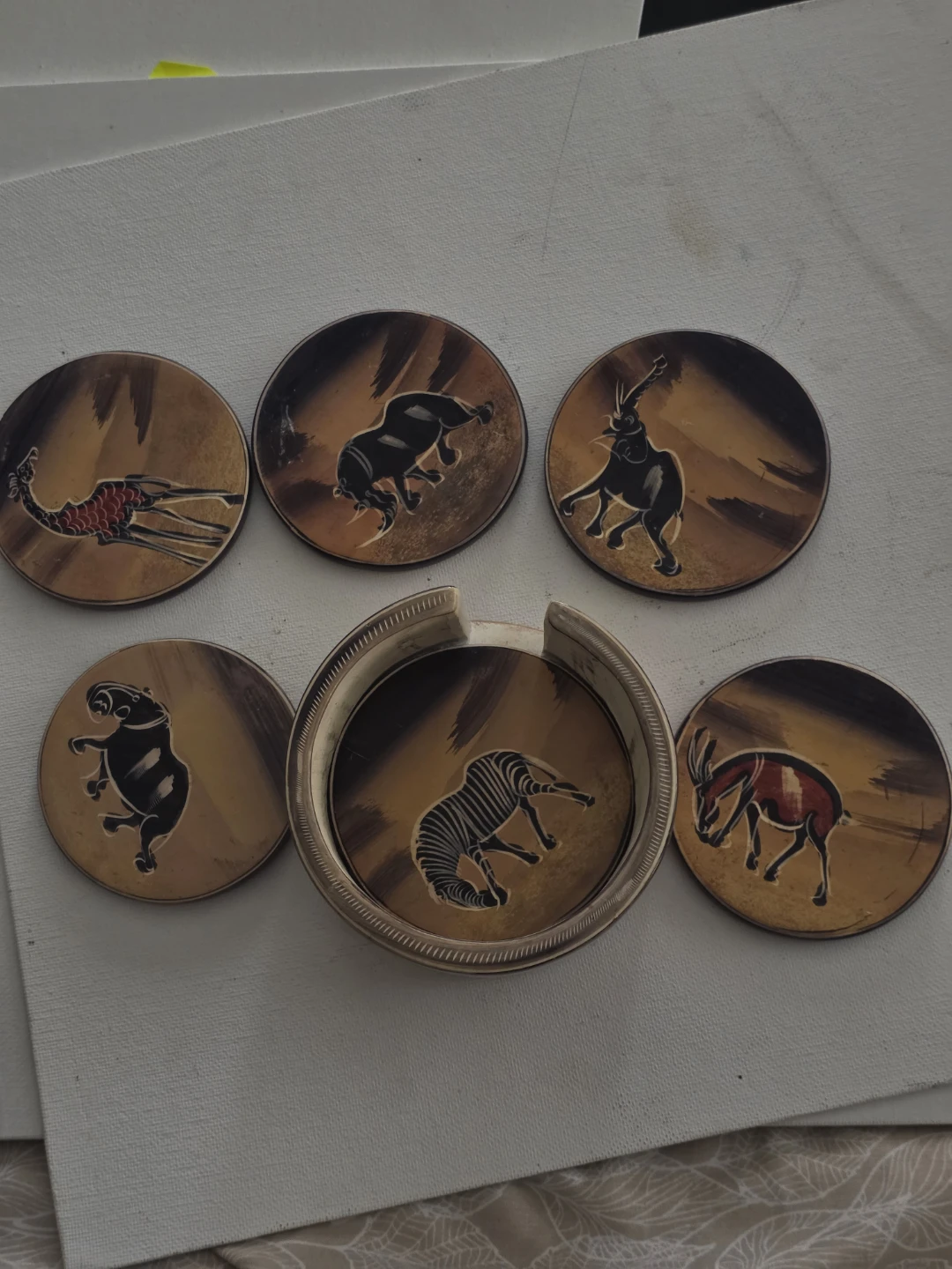 Set of 6 African Animal Coasters - photo 2