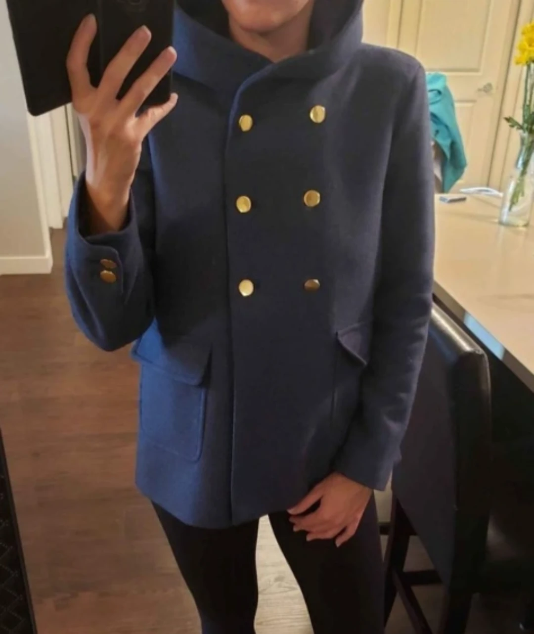 Zara Navy Blue Peacoat