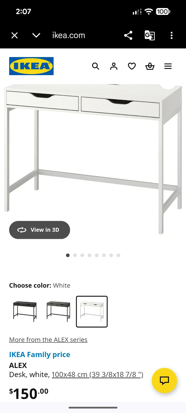IKEA ALEX Desk - White - photo 4