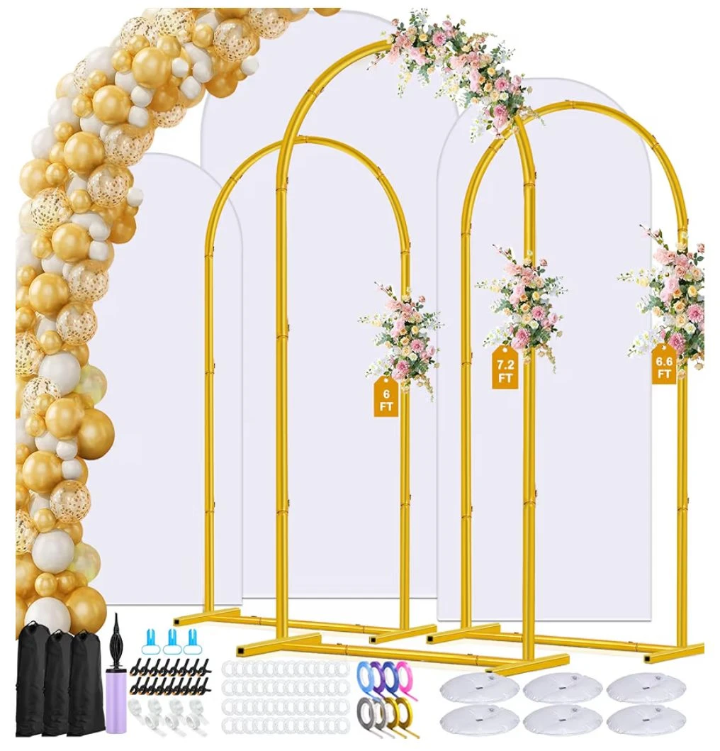 ✨ BRAND NEW Set of 3 Metal Arch Backdrop Stands + Covers