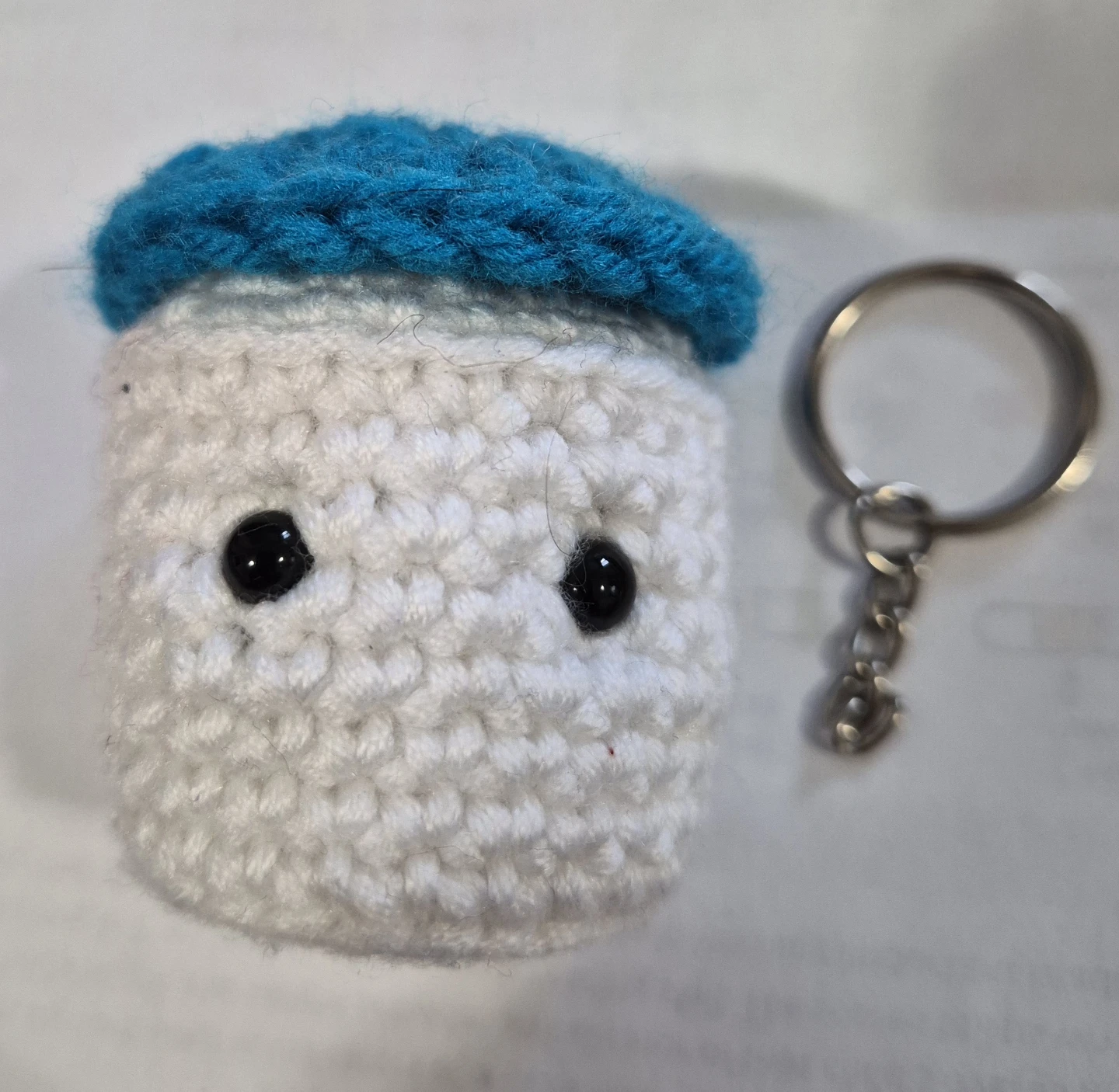 Handmade Crocheted  Marshmellow Keychain - photo 4