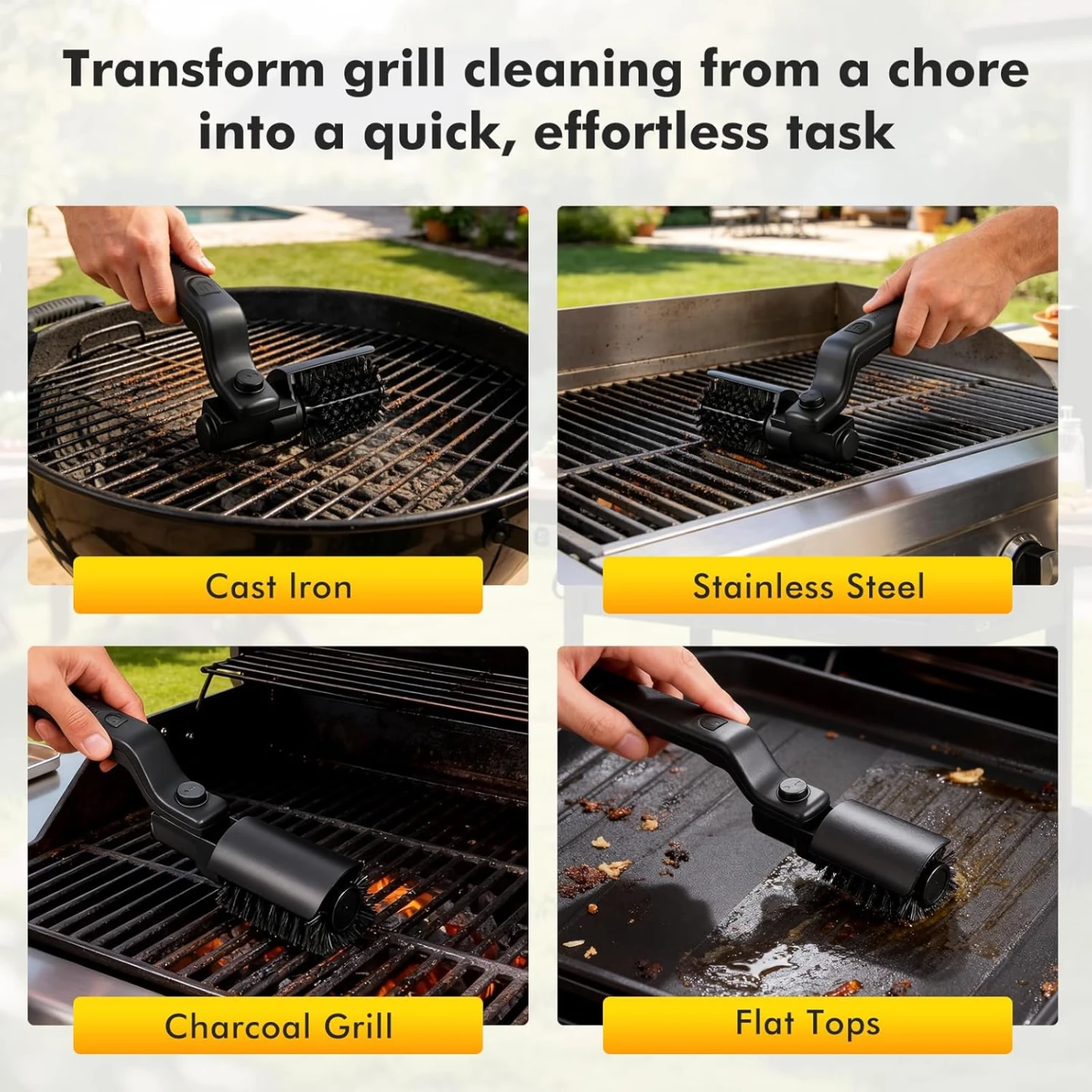 Electric Grill Brush with Rotary Adjustable Brush Head for BBQ - photo 5