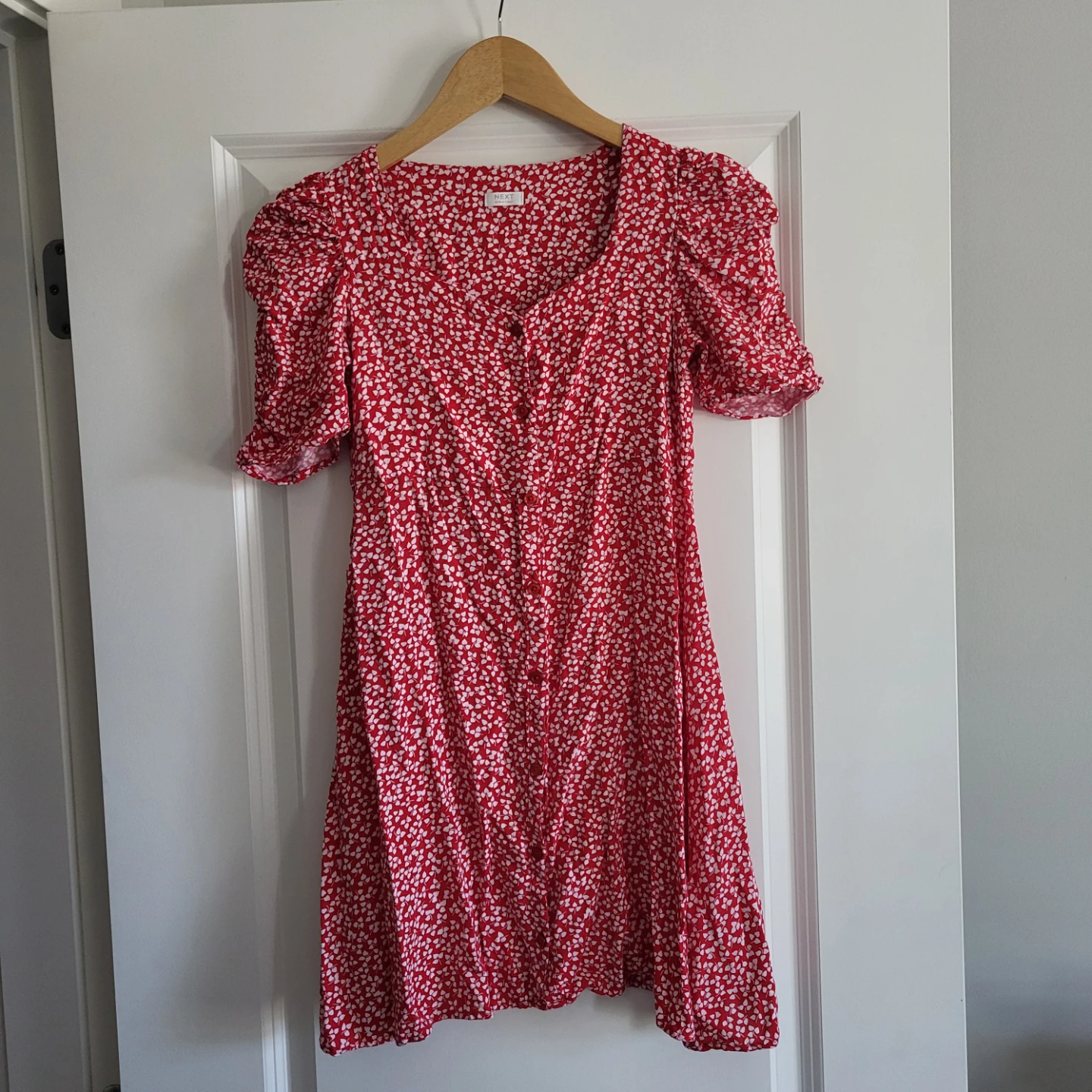 Girls NEXT Red Floral Print Dress: size 12