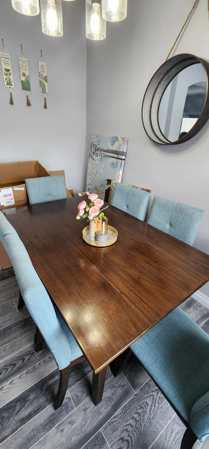 Teal Upholstered Dining Chairs (Set of 6)