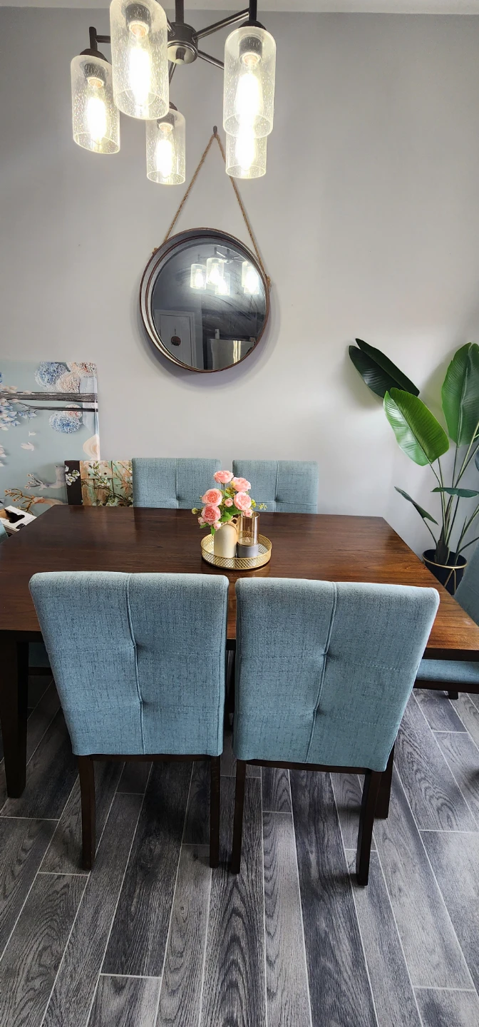 Teal Upholstered Dining Chairs (Set of 6) - photo 3