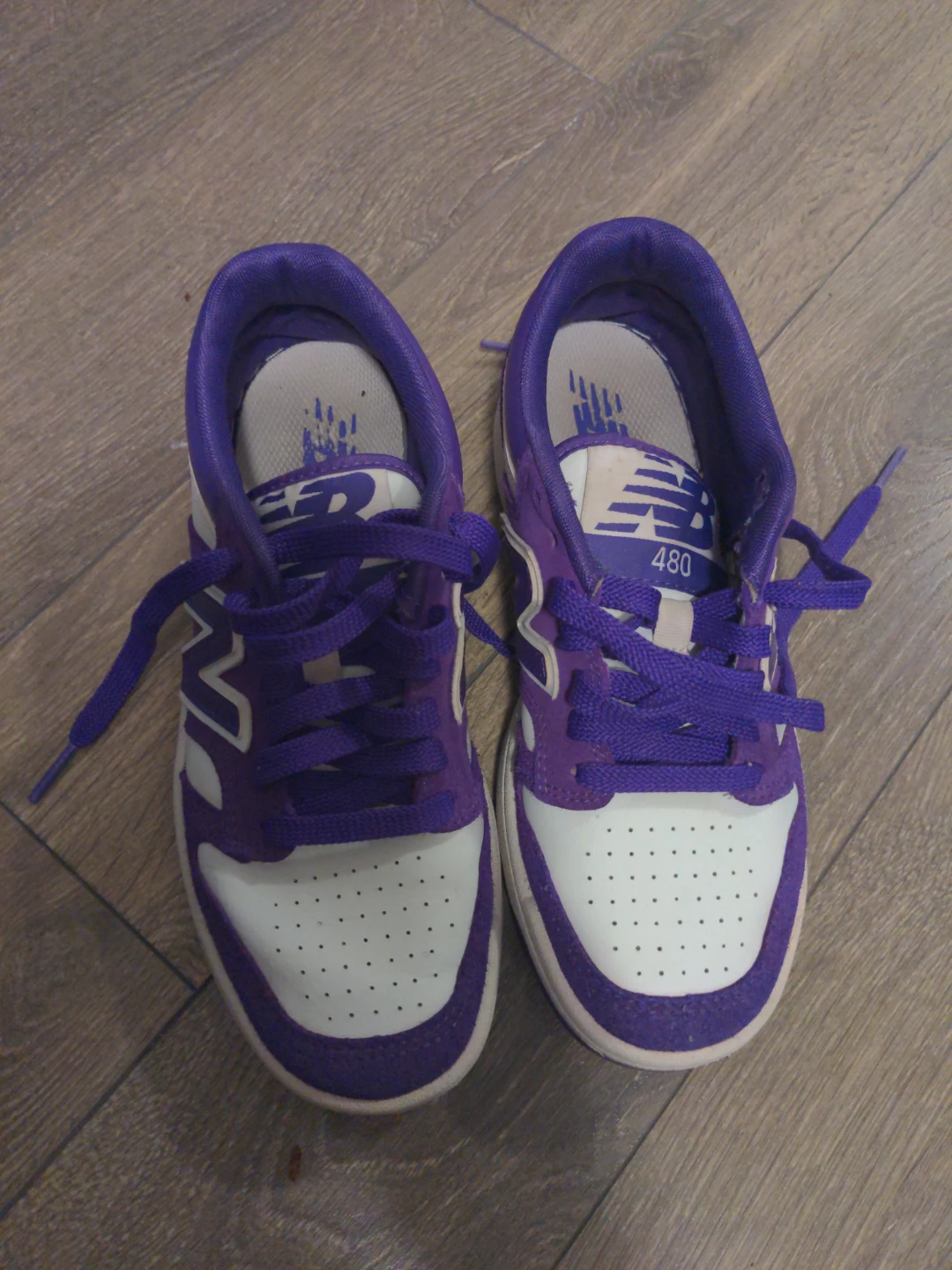 New Balance 480 Purple & White Sneakers