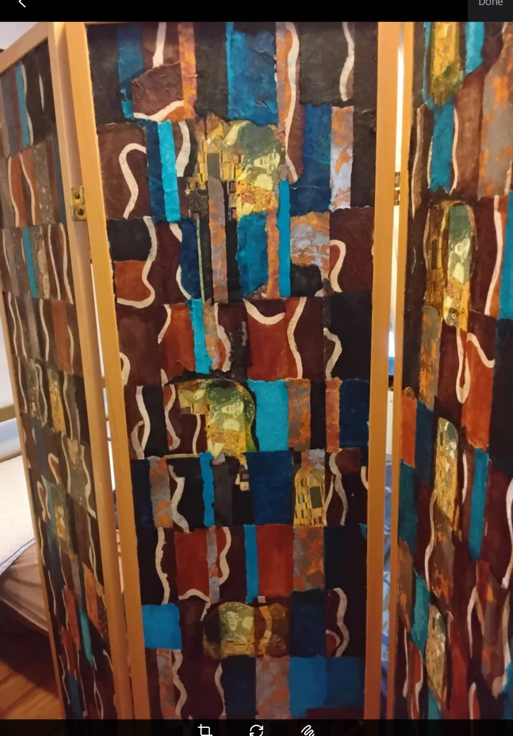 Decorative Folding Screen - Klimt "The Kiss" Print