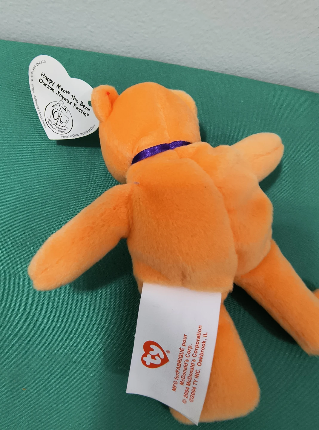 Ty Beanie Baby Orange McDonald's Happy Meal Bear