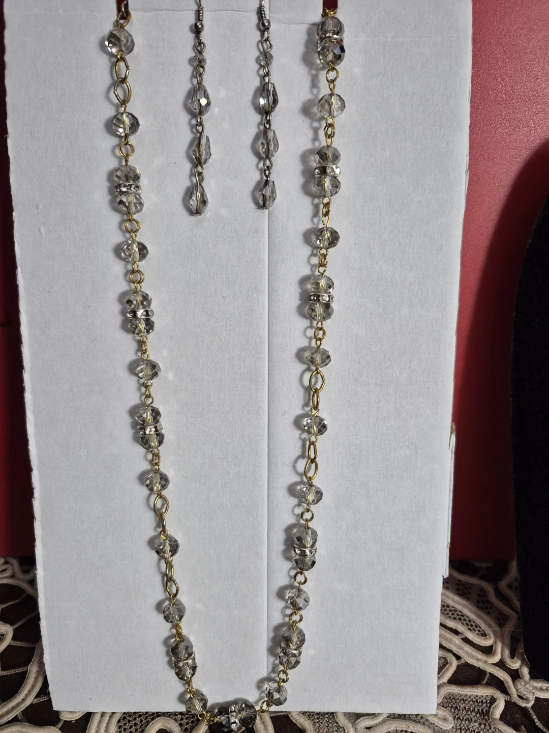 Crystal Bead Necklace and Earrings Set - photo 2