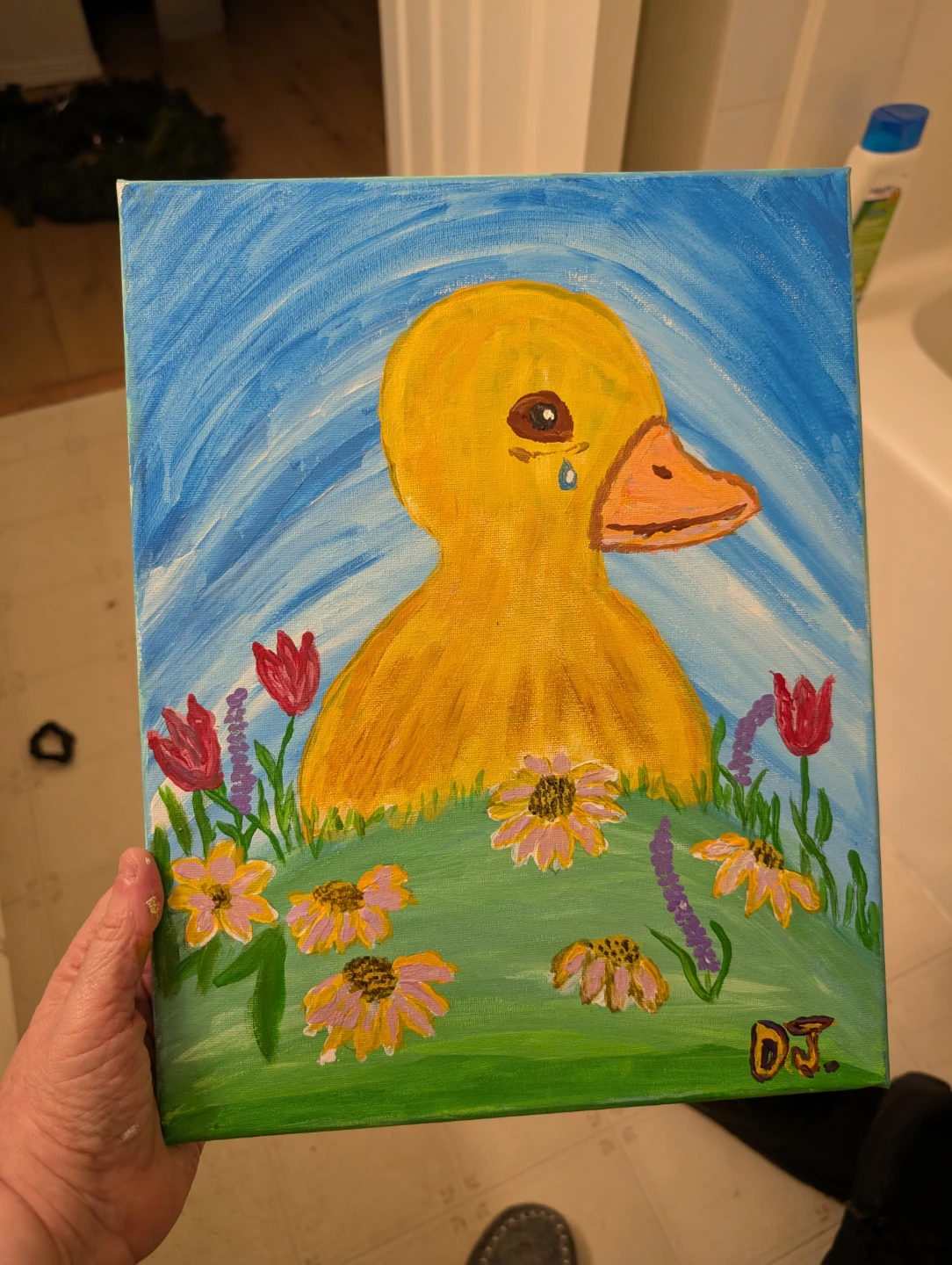 Original Acrylic Painting "Sad Duckling" by DJ