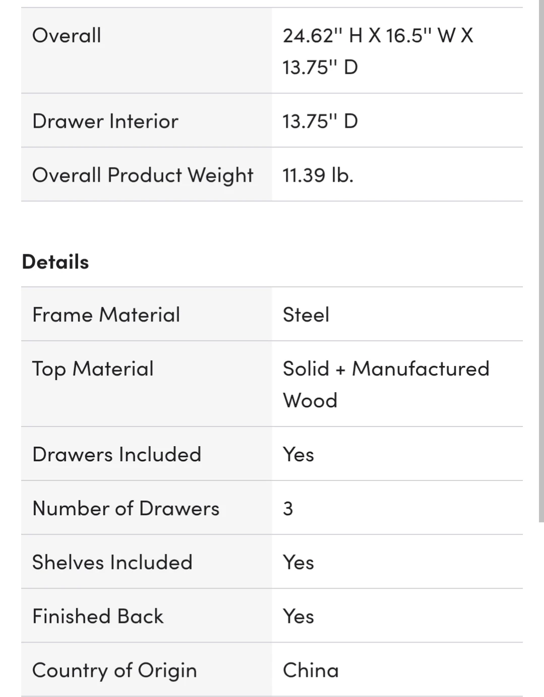 3-Drawer Storage Unit - Grey Fabric Drawers - photo 2