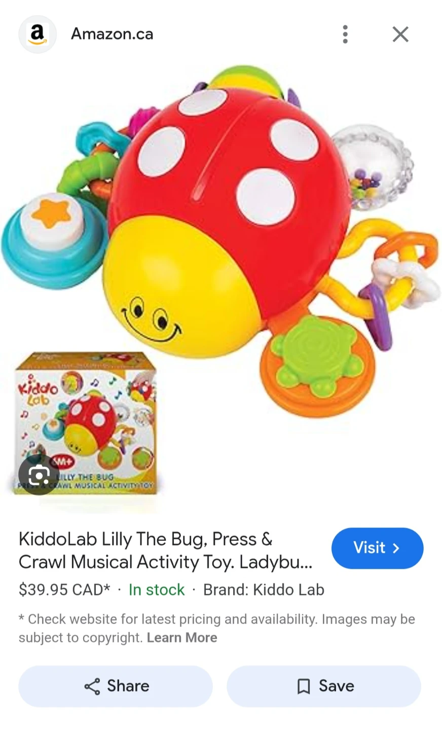 KiddoLab Lilly The Bug Press & Crawl Musical Activity Toy ... - photo 3