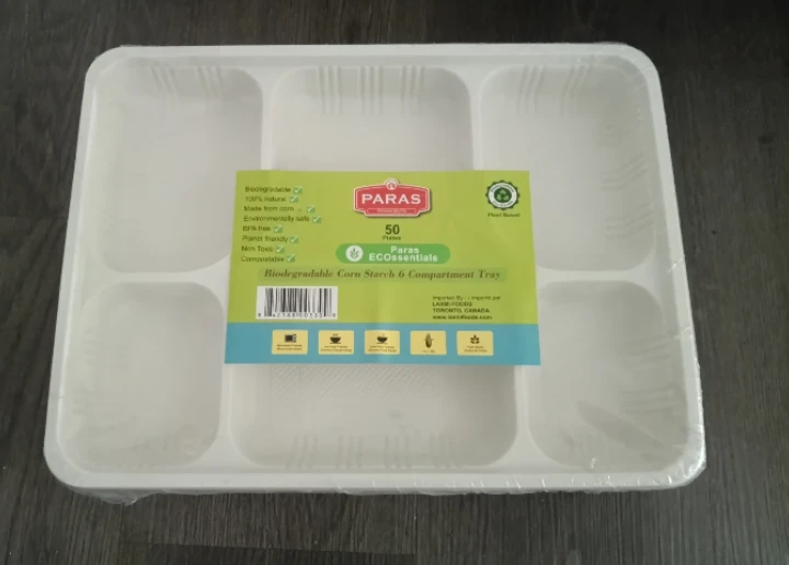 Paras Biodegradable 6 Compartment Trays (50 count)