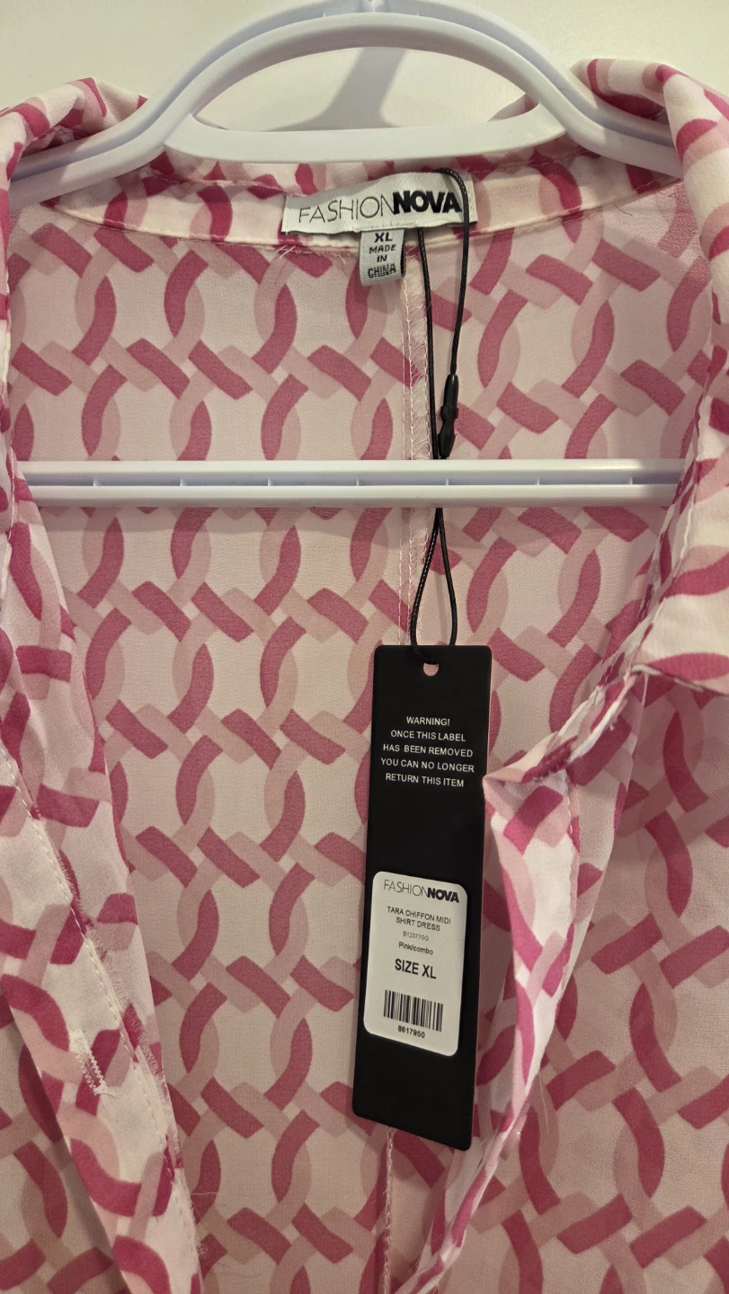Fashion Nova Pink Geometric Print Maxi Dress - Size XL - photo 2