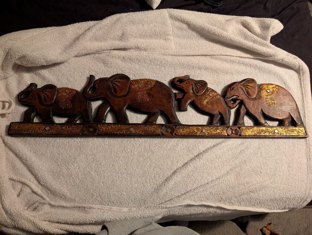 Wooden Elephant Wall Decor