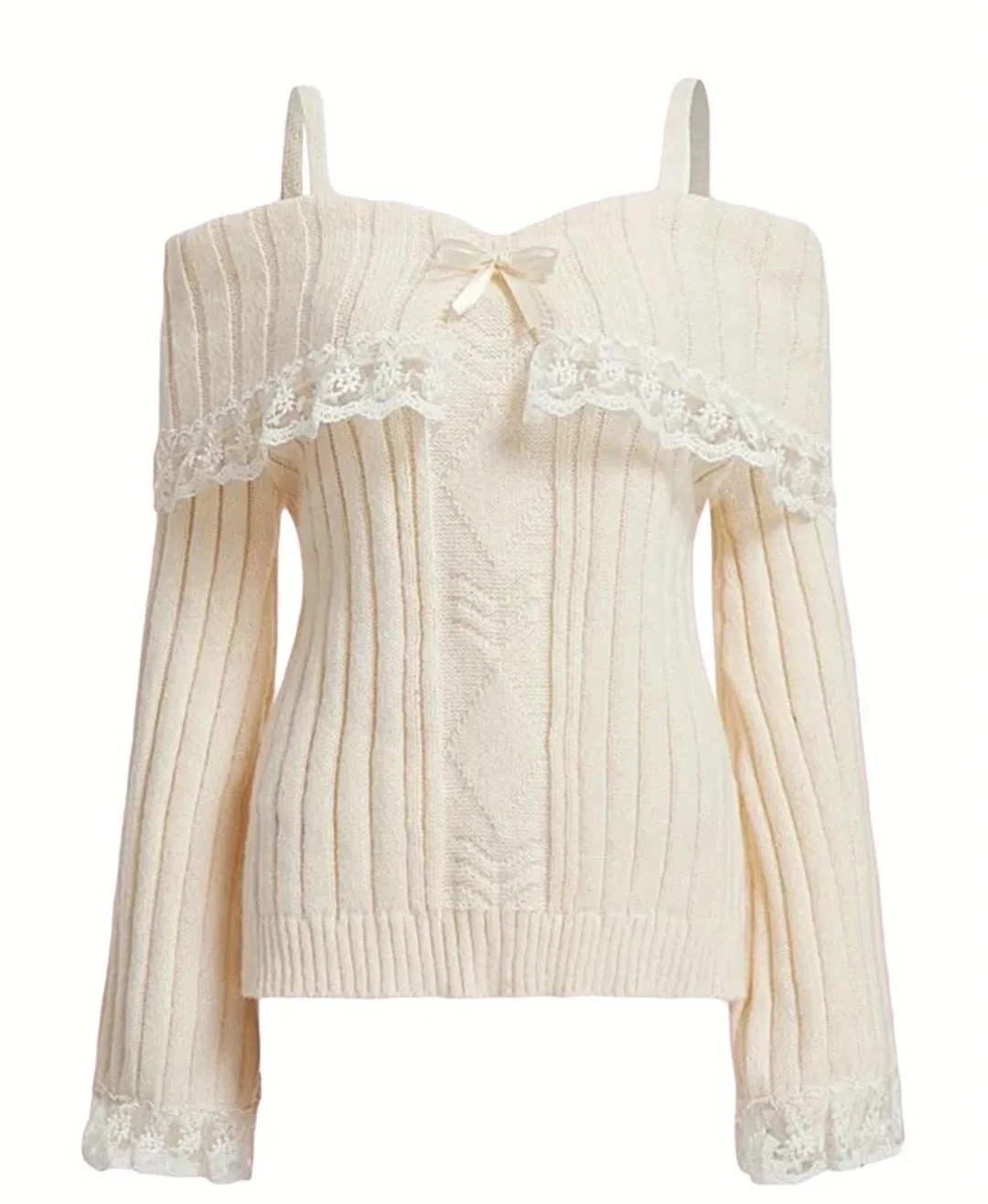 Cream Off-the-Shoulder Sweater