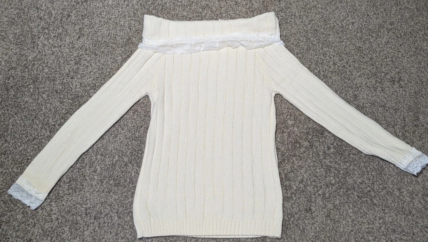 Cream Off-the-Shoulder Sweater - photo 3