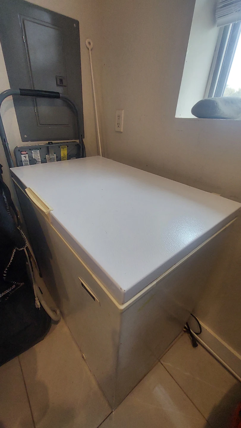 White Chest Freezer with Basket