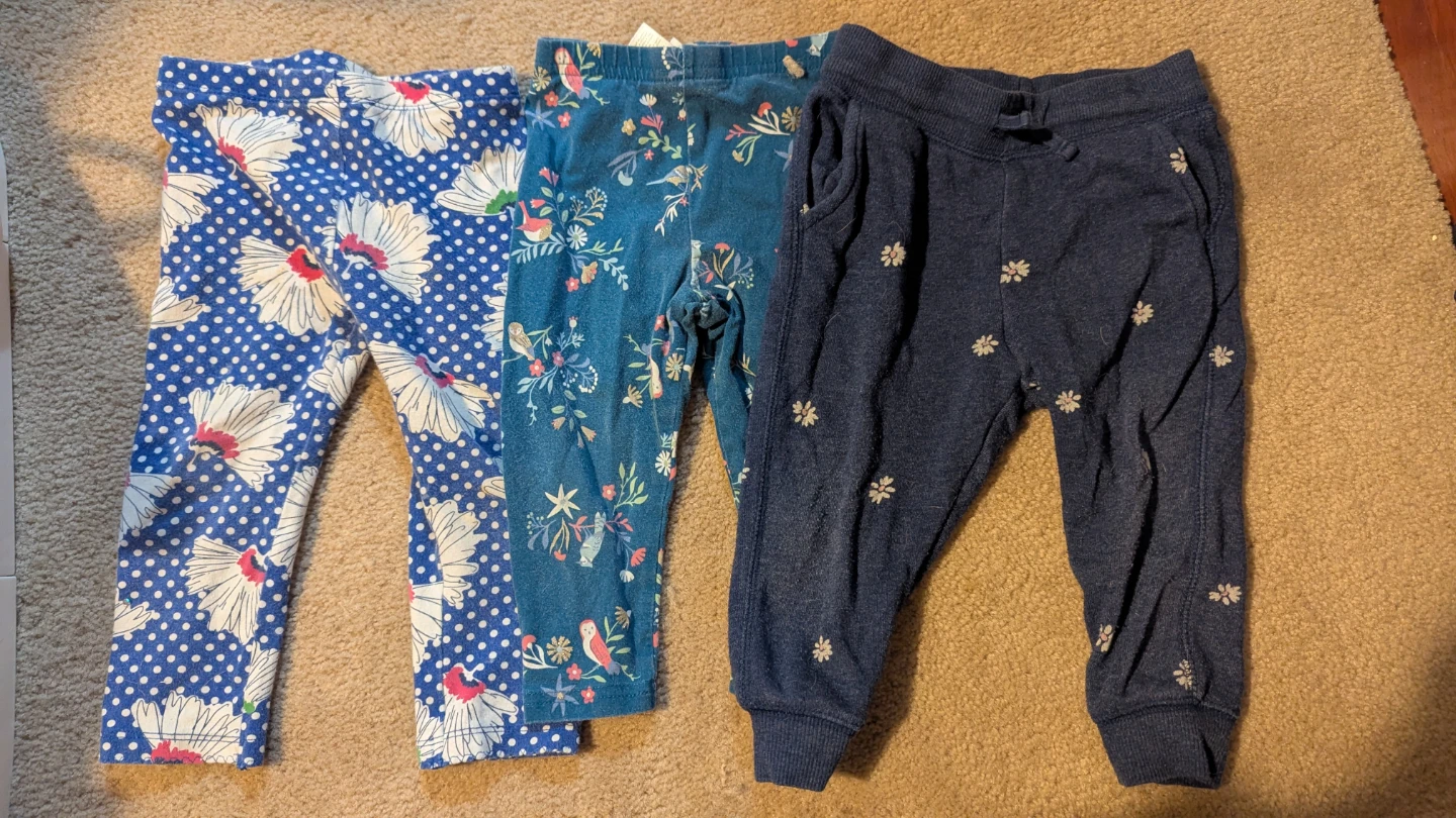 Bundle of 3 Baby Girls' Pants- 18 months