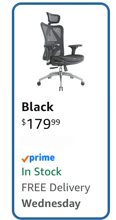 SIHOO M57 Ergonomic Office Chair - Black - photo 3