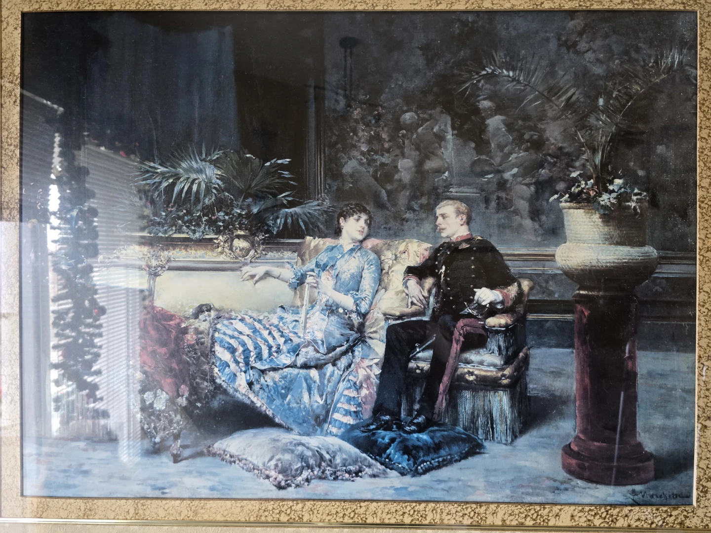 Large picture frame of a Victorian Couple