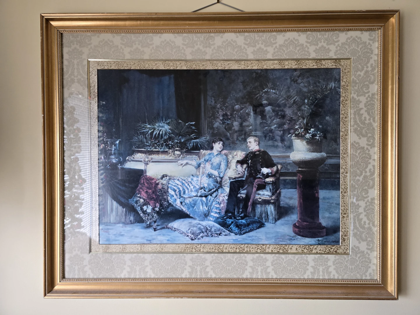 Large picture frame of a Victorian Couple - photo 3