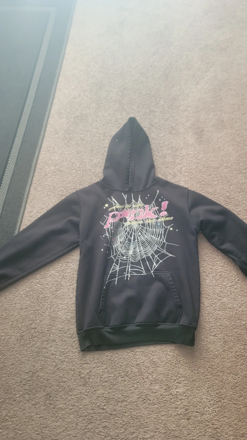 Black Hoodie with Spiderweb Graphic - photo 2