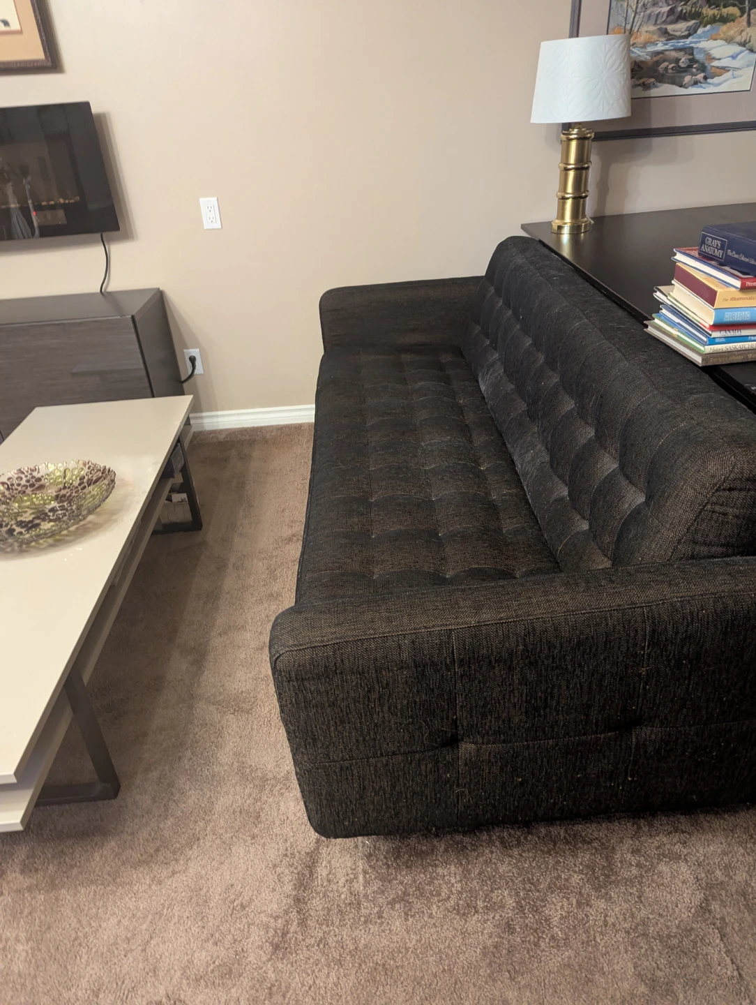 Brown mid-century modern couch