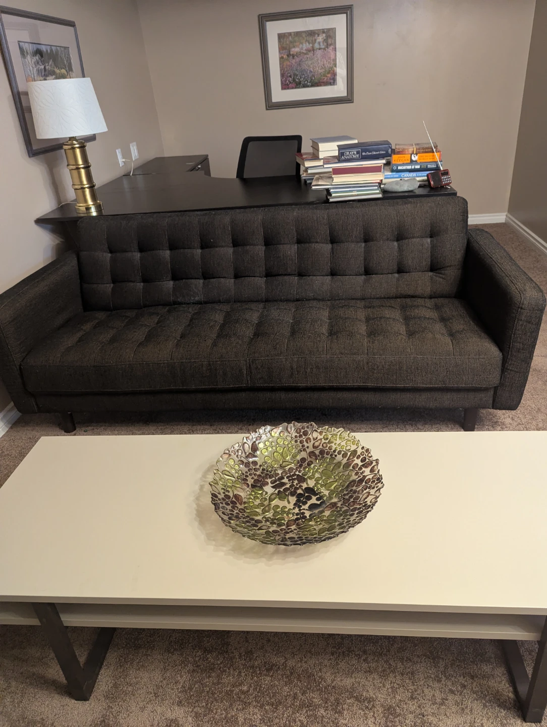 Brown mid-century modern couch - photo 2