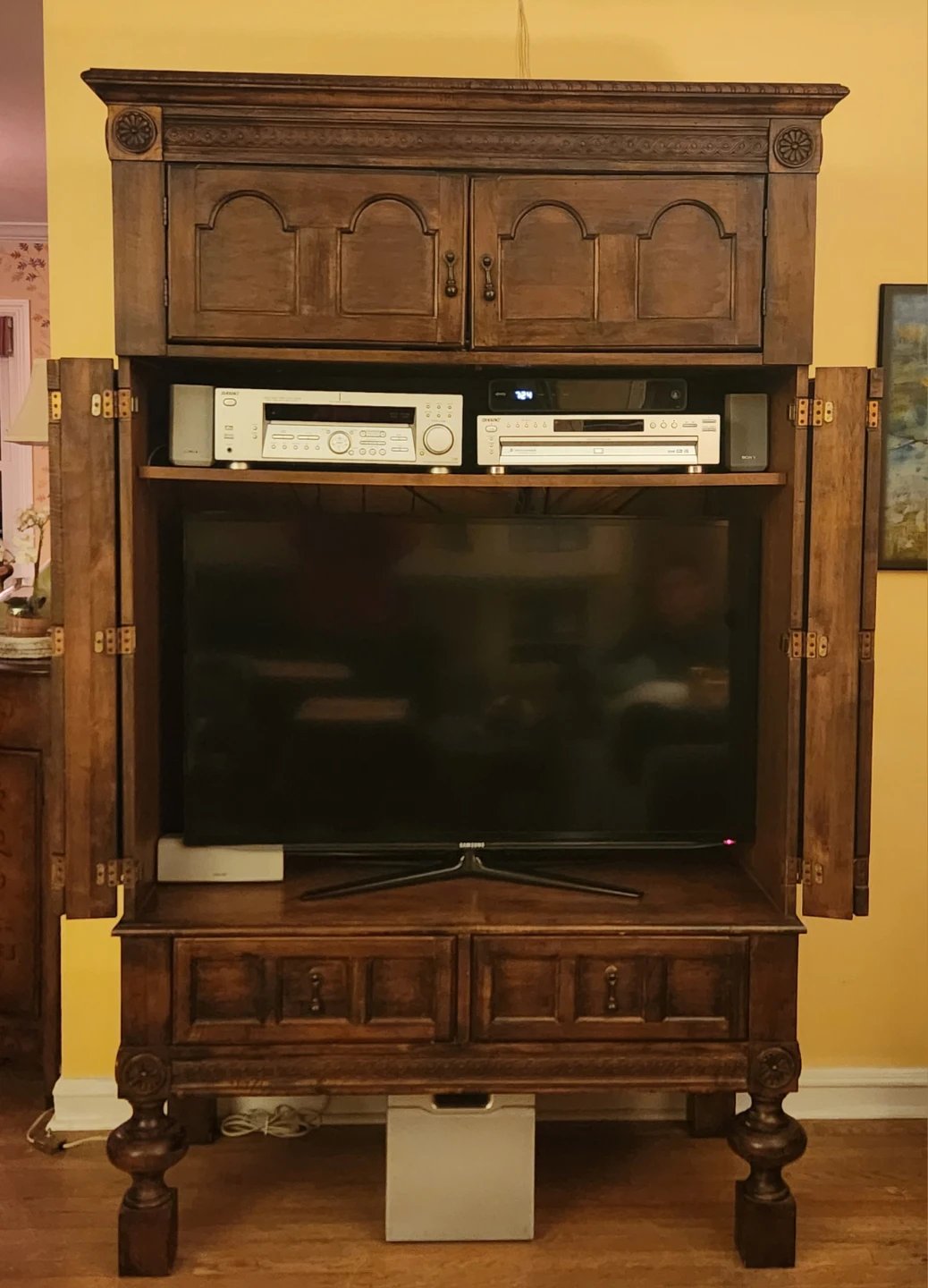 Wooden Armoire Entertainment Center - photo 2