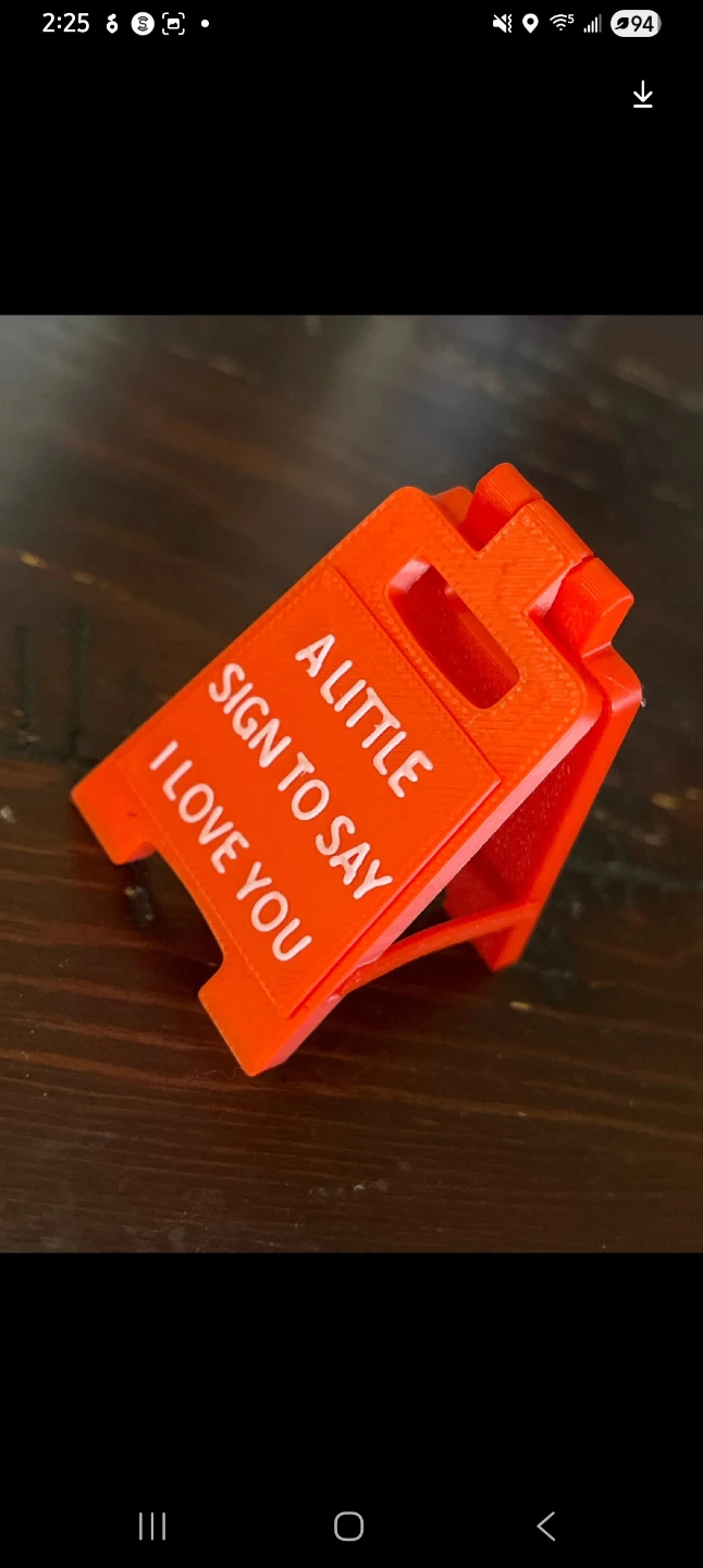 Orange "A Little Sign to Say I Love You" Desk Decor