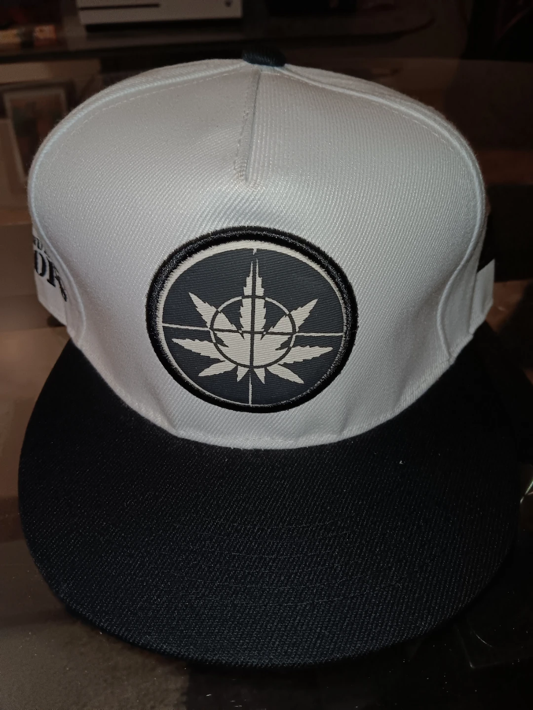 White and Black Snapback Hat - Defend Your Crops - photo 2