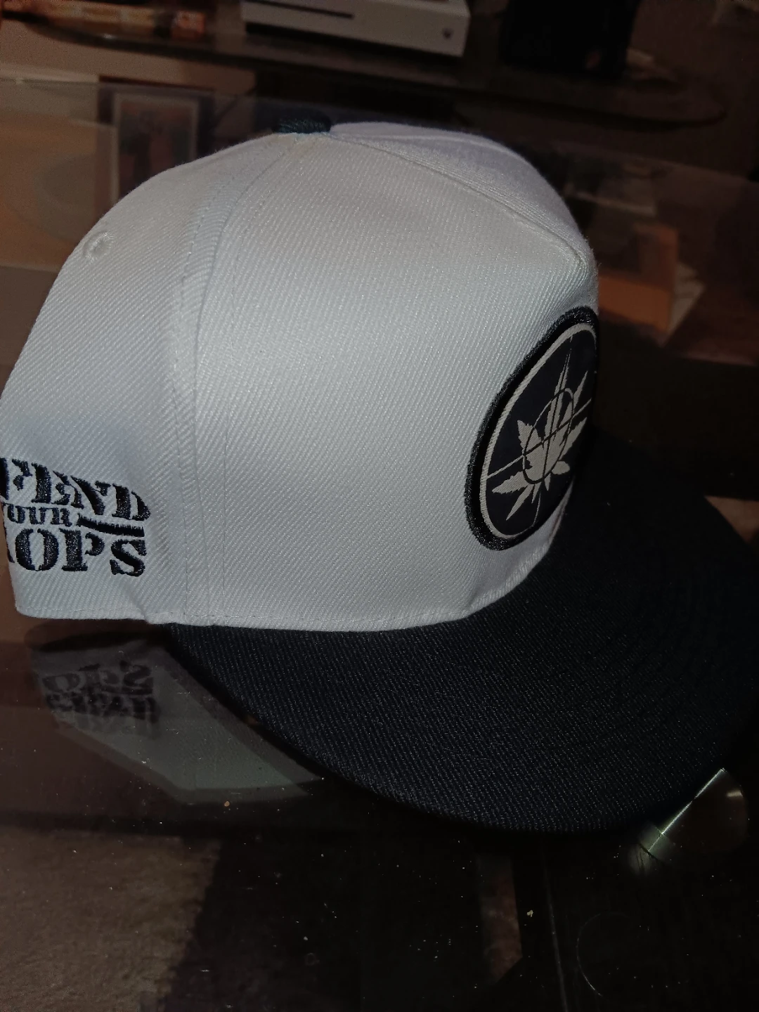 White and Black Snapback Hat - Defend Your Crops - photo 3