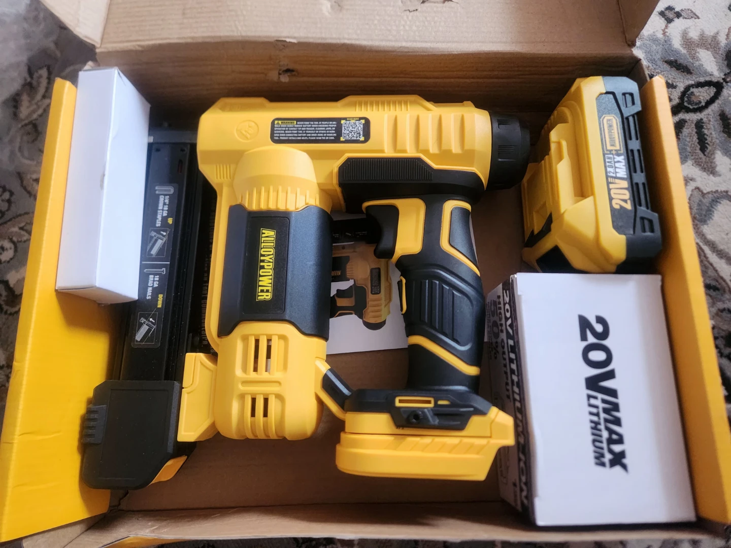 Alloy-Power 20V Cordless Staple Gun & Nailer