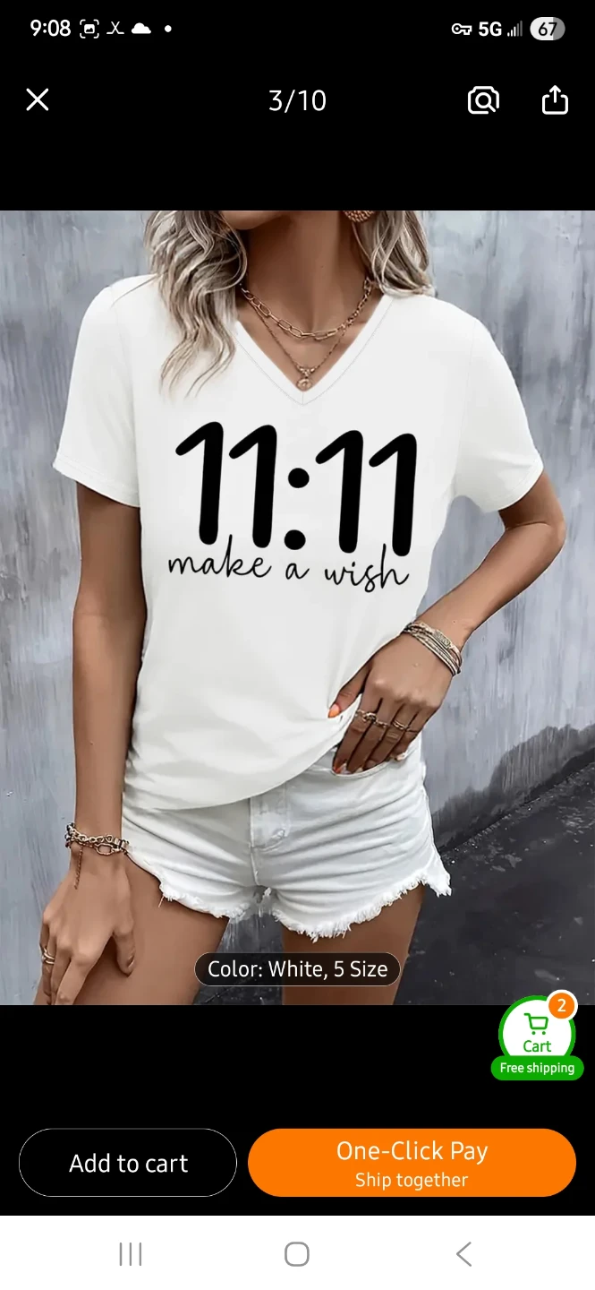 NEW Women's 11:11 Make a Wish T-Shirt 🤞 - photo 3