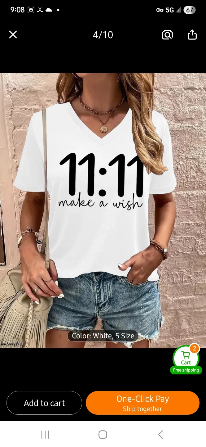 NEW Women's 11:11 Make a Wish T-Shirt 🤞 - photo 4